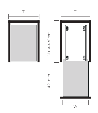 Kitchen base cabinet (300-450mm) spice jars units with 2 internal trays