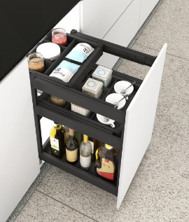 Kitchen base cabinet (300-450mm) spice jars units with 2 internal trays