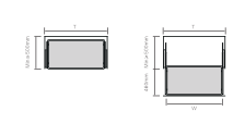 Kitchen base cabinet (600-900mm) organizer set, 2 pull-outs with cutlery tray and dish holders