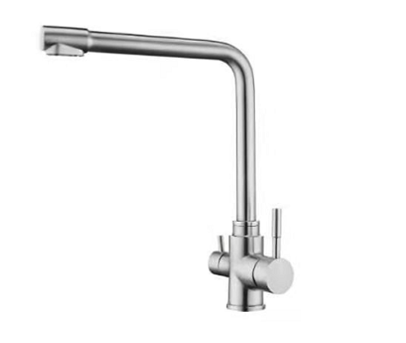 Kitchen 3-channels mixer tap - hairline stainless steel