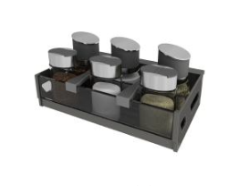 Wall hanging accessories panel system - spice jars holder, double depth