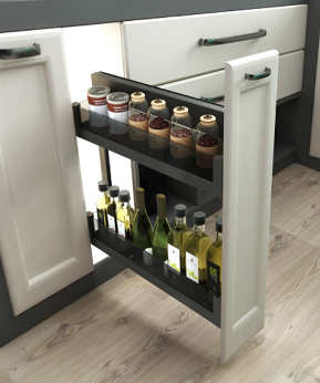 Kitchen base cabinet (150 - 200mm) multi-functions organiser