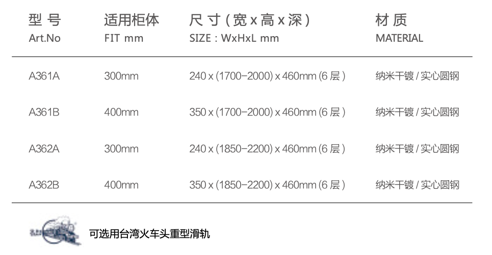 Kitchen tall pull-out cabinet (width 300 & 400mm, height 1700 - 2200) wire basket set